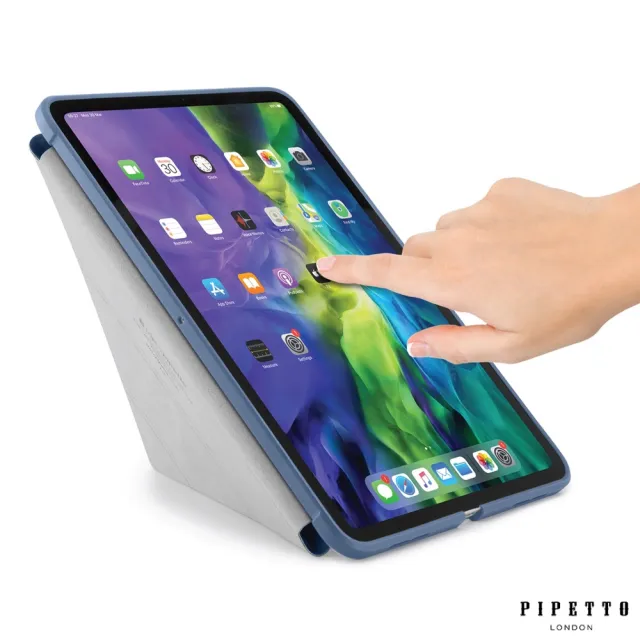 Pipetto 第5代.9吋Origami 多角度多功能保護套海軍藍色iPad