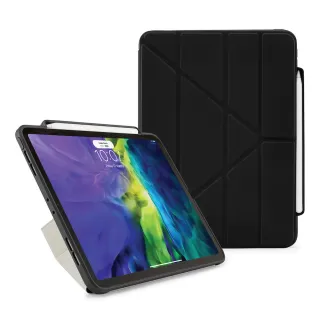 【Pipetto】iPad Air 5/Air 4 10.9吋 Origami Pencil 多角度多功能保護套 內建筆槽 黑色(iPad保護套)