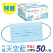 【普惠醫工】兒童平面醫用口罩-天空藍(50入/盒)