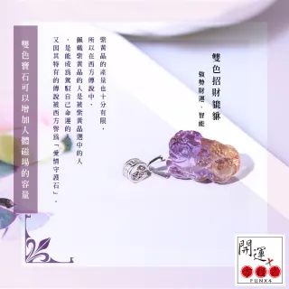 【開運方程式】精選頂級紫黃晶貔貅吊墜項鍊(招財神獸)
