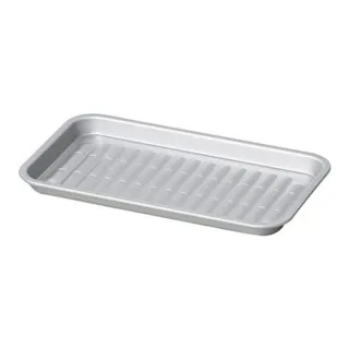 【小禮堂】Pearl 日製 方形不鏽鋼燒烤盤 平底烤盤 烤肉盤 煎盤 《銀》
