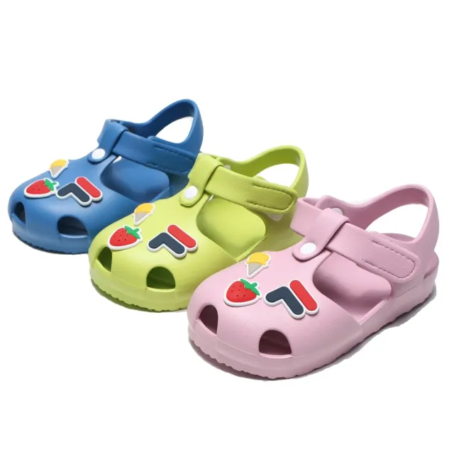 【FILA】童鞋 涼鞋 三色 防水 輕量 護趾 膠鞋(7S454V-)