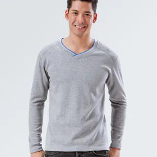 【HENIS】型男V領速暖絨保暖衫2件組(隨機取色M-XL)