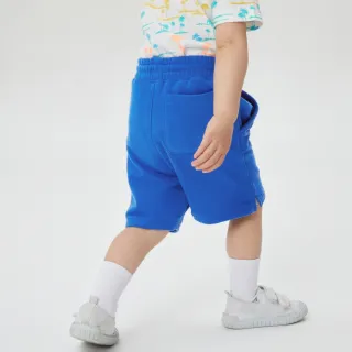 【GAP】男幼童 碳素軟磨 法式圈織系列 Logo休閒短褲(796715-藍色)