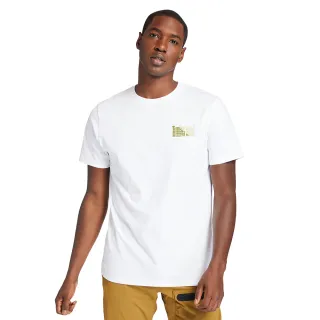 【Timberland】男款白色雙面Stacke Logo印花有機棉短袖T恤(A253Q100)