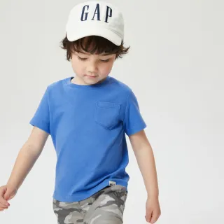 【GAP】男幼童 布萊納系列 活力純棉素色圓領T恤(669948-藍色)