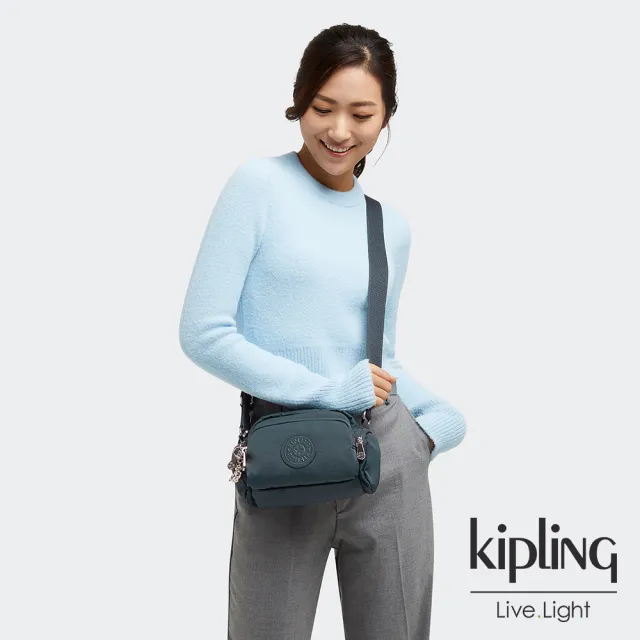 【KIPLING】知性優雅藍好收納隨身斜背包-JENERA MINI