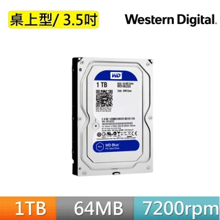 【WD 威騰】藍標 1TB 桌上型3.5吋 SATA硬碟(WD10EZEX)