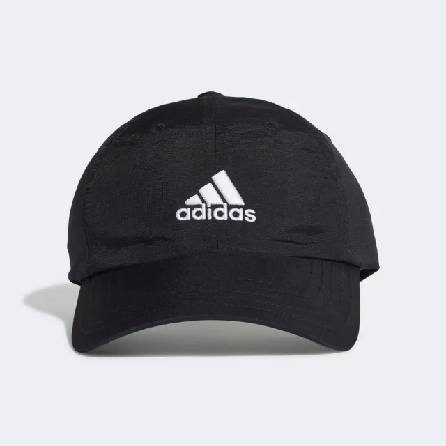 【adidas 愛迪達】Adidas AEROREADY CAP 男女 老帽 鴨舌帽 棒球帽 六分割 經典款 防曬 黑(FS9007)