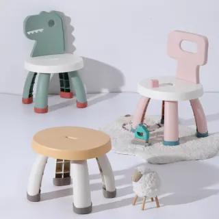 【IDEA】2入萌趣恐龍造型兒童成長學習椅凳/休閒椅餐椅