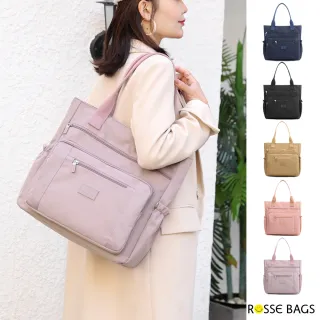 【Rosse Bags】氣質時尚大容量單肩手提托特包(現+預  黑 / 粉 / 深藍 / 香芋 / 卡其)