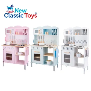 【New Classic Toys】聲光小主廚木製廚房玩具-三色可選(通過ST安全玩具檢驗 配件12件組)