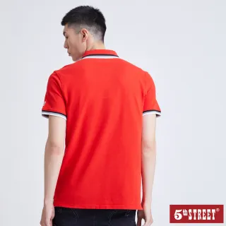 【5th STREET】男配色素面短袖POLO衫-紅色
