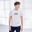 【Lee】直條設計 大Logo 男短袖T恤-經典白