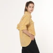 【JEEP】女裝 時尚休閒格紋長版襯衫(黃)