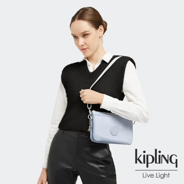 【KIPLING】清新Baby藍單肩隨身斜背包-RIRI