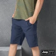 【JEEP】男裝 吸濕排汗造型口袋短褲(深藍)