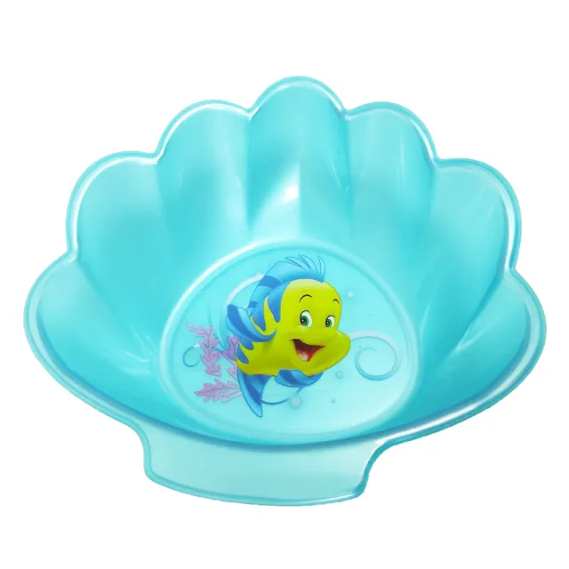 【Disney 迪士尼】貝殼造型碗 小美人魚 艾莉兒 Ariel 小比目魚(水果盤 麥片碗 點心碗 學習餐具)