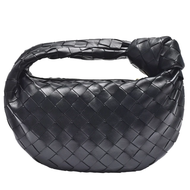 【BOTTEGA VENETA 寶緹嘉】JODIE經典小羊皮編織手提包(迷你-黑色651876-VCPP5-8425)