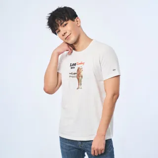 【Lee】COWBOY繪畫 男短袖T恤-經典白(101+ 系列)