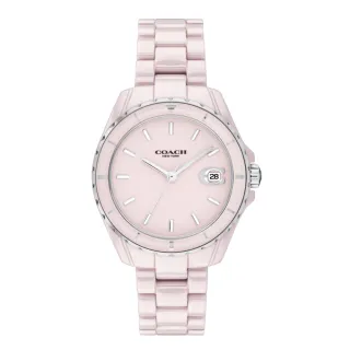 【COACH】優雅粉色陶瓷時尚腕錶33mm(14503806)