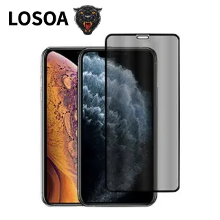 【LOSOA】iPhone系列霧面防窺黑豹鑽石膜玻璃保護貼13 mini/13/13 Pro/13 Pro Max(保護貼 保護膜)