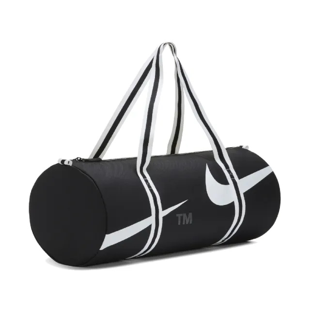 【NIKE 耐吉】手提包 Heritage Duffle Bag 男款 旅行袋 健身袋 斜背袋可調 大容量 黑 白(DJ7379-010)