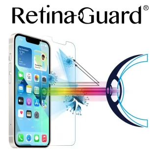 【RetinaGuard 視網盾】iPhone 13 Pro Max 抗菌防藍光玻璃保護膜(6.7吋)