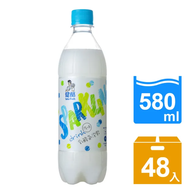 【金車/伯朗】健酪乳酸氣泡飲料580mlx2箱(共48入)
