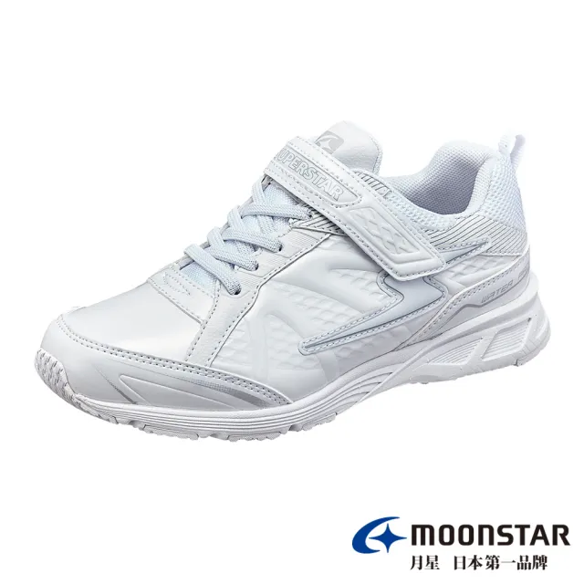 【MOONSTAR 月星】防水競速系列-2E寬楦競速童鞋(SSJ75851全白)