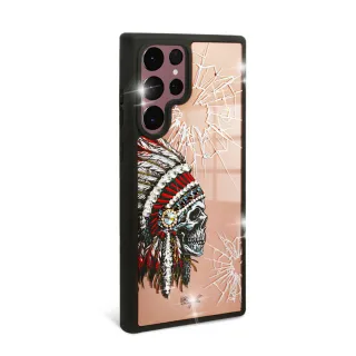 【apbs】Samsung S22 Ultra / S22+ / S22 軍規防摔鏡面水晶彩鑽手機殼(酋長)