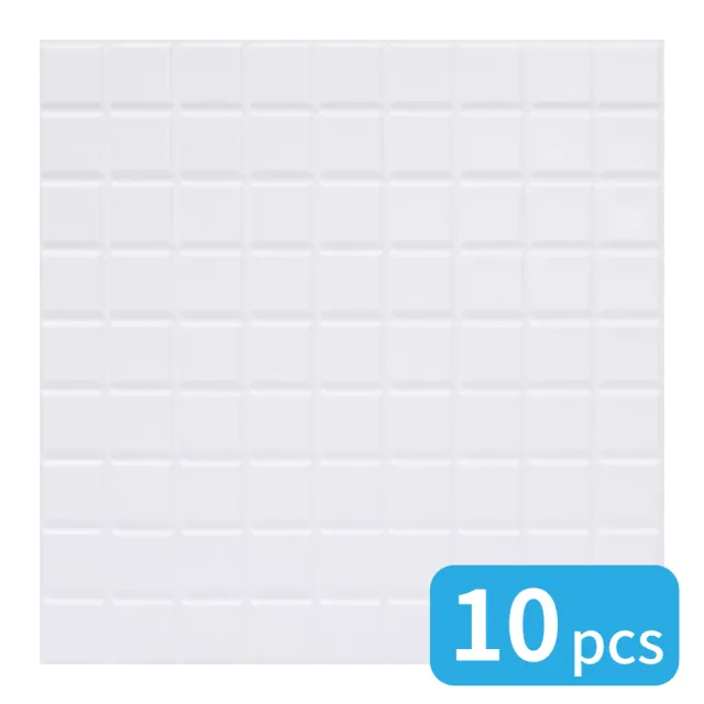 【TRENY】立體磁磚水晶壁貼10入-白磚