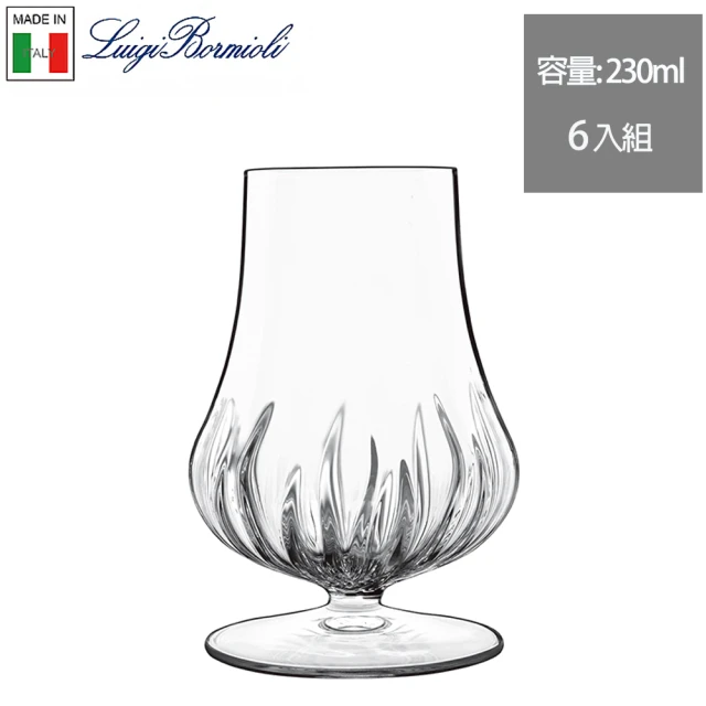 【Luigi Bormioli】無鉛水晶雕刻聞香杯 品飲杯 230ml 6入組(品酒杯 聞香杯 品飲杯)