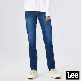 【Lee】401 中腰合身小直筒 女牛仔褲-中藍洗水