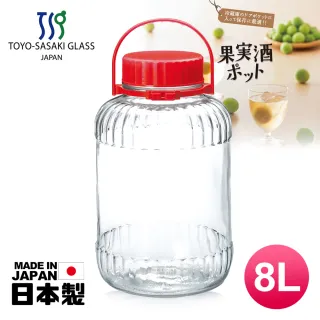 【TOYO SASAKI】日本製玻璃梅酒瓶8L 71808-R(醃漬瓶/保存罐/釀酒瓶/果實瓶)