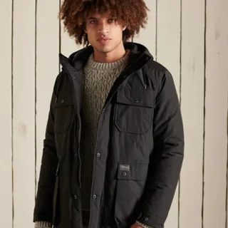 【Superdry】男裝 保暖外套MOUNTAIN PADDED PARKA(黑)