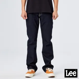 【Lee】743 中腰舒適直筒 男牛仔褲-深藍洗水