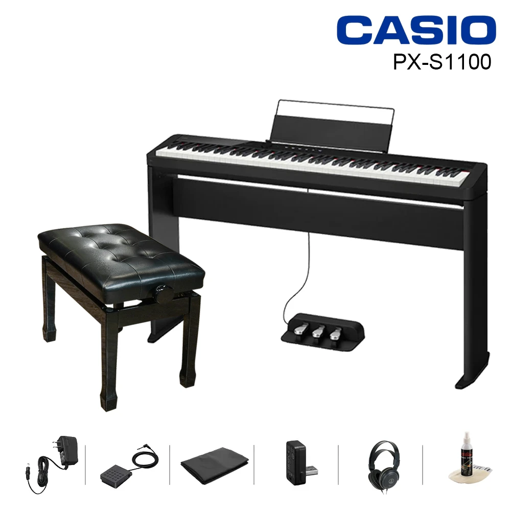 整組 PX-S1100 88鍵電鋼琴 附三音踏 琴架 藍芽接收器 台製琴椅(公司貨 原廠保固18個月)