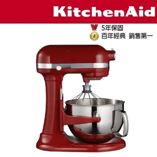 【KitchenAid】5.7公升/6Q桌上型攪拌機-升降型(經典紅)+製香腸器+蔬果濾汁組