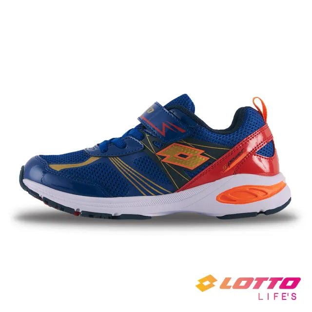 【LOTTO】童鞋 S POWER 競速避震跑鞋(藍/橘紅-LT1AKR3696)