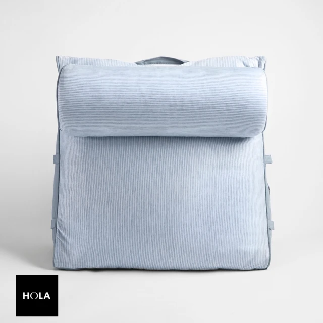 【HOLA】snow touch 涼感頭枕型三角大靠墊-條紋藍
