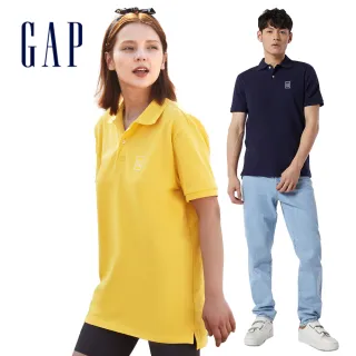【GAP】男女同款 Logo彈力時尚短袖POLO衫(多色可選)