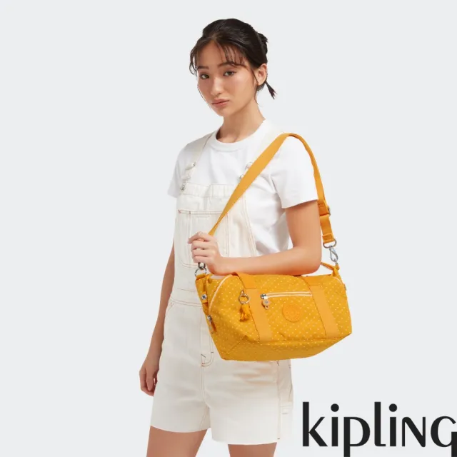 【KIPLING】點點奶油萊姆黃手提側背包-ART MINI