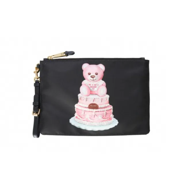 【MOSCHINO】莫斯奇諾 蛋糕泰迪熊手拿包 黑色(2A8444-8213-1207BK)