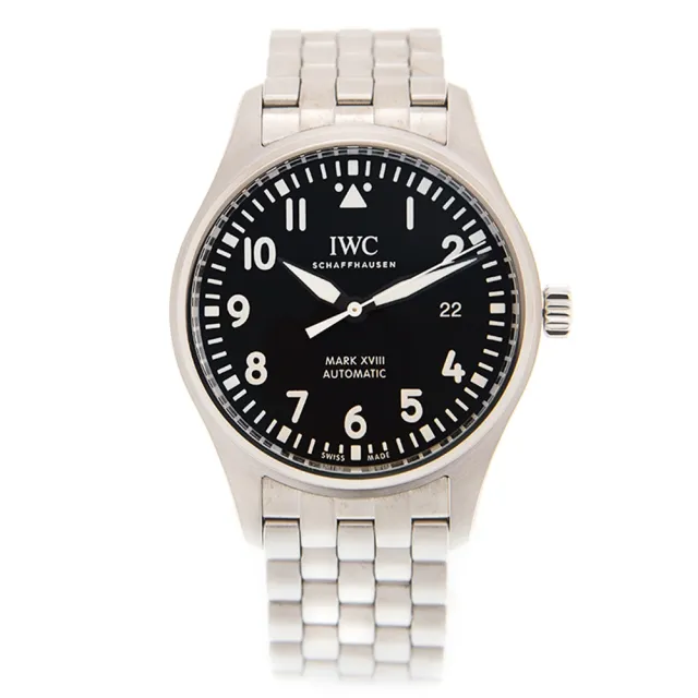 【IWC 萬國錶】馬克十八飛行員鍊帶腕錶x黑x40mm(IW327015)