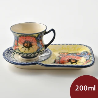 古典花園系列 花茶杯+茶托點心盤組 200ml 波蘭手工製