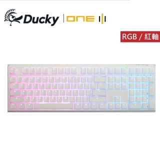 【Ducky】One 3 RGB 白 100% 機械式鍵盤(紅軸 中文 PBT)