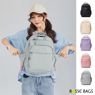 【Rosse Bags】日本糖果色系防潑水雙肩後背包(現+預  黑 / 粉 / 紫 / 灰 / 卡其)