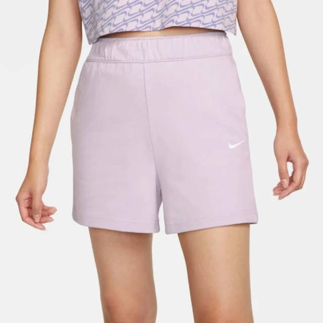 NIKE 耐吉【NIKE 耐吉】休閒短褲 運動短褲 AS W NSW JRSY SHORT 女款 粉紫(DM6729530)