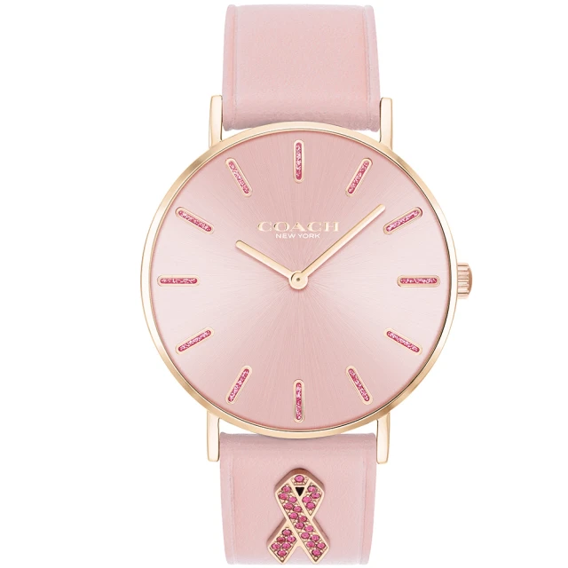 【COACH】乳癌防治限定款 晶鑽時尚手錶-36mm(14503976)